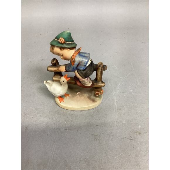 VTG Hummel Goebel Boy on Fence Duck Barnyard Figurine Western Germany - Picture 2 of 11